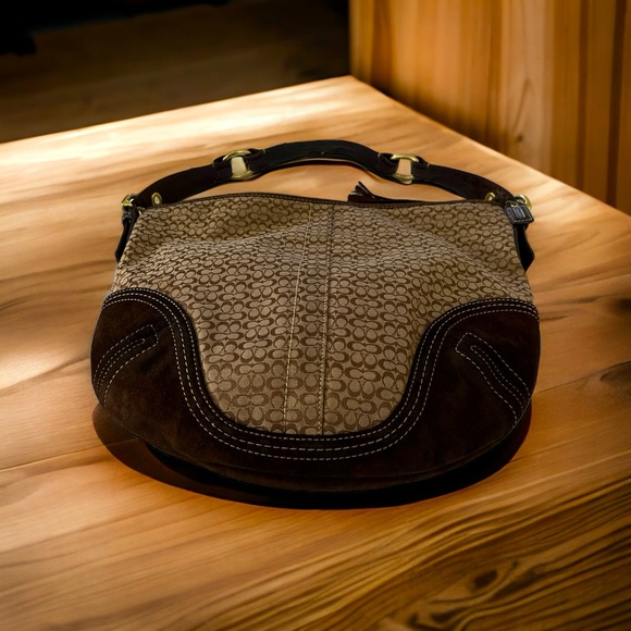 Coach Handbags - Signature Coach Soho Canvas with Suede - Brown